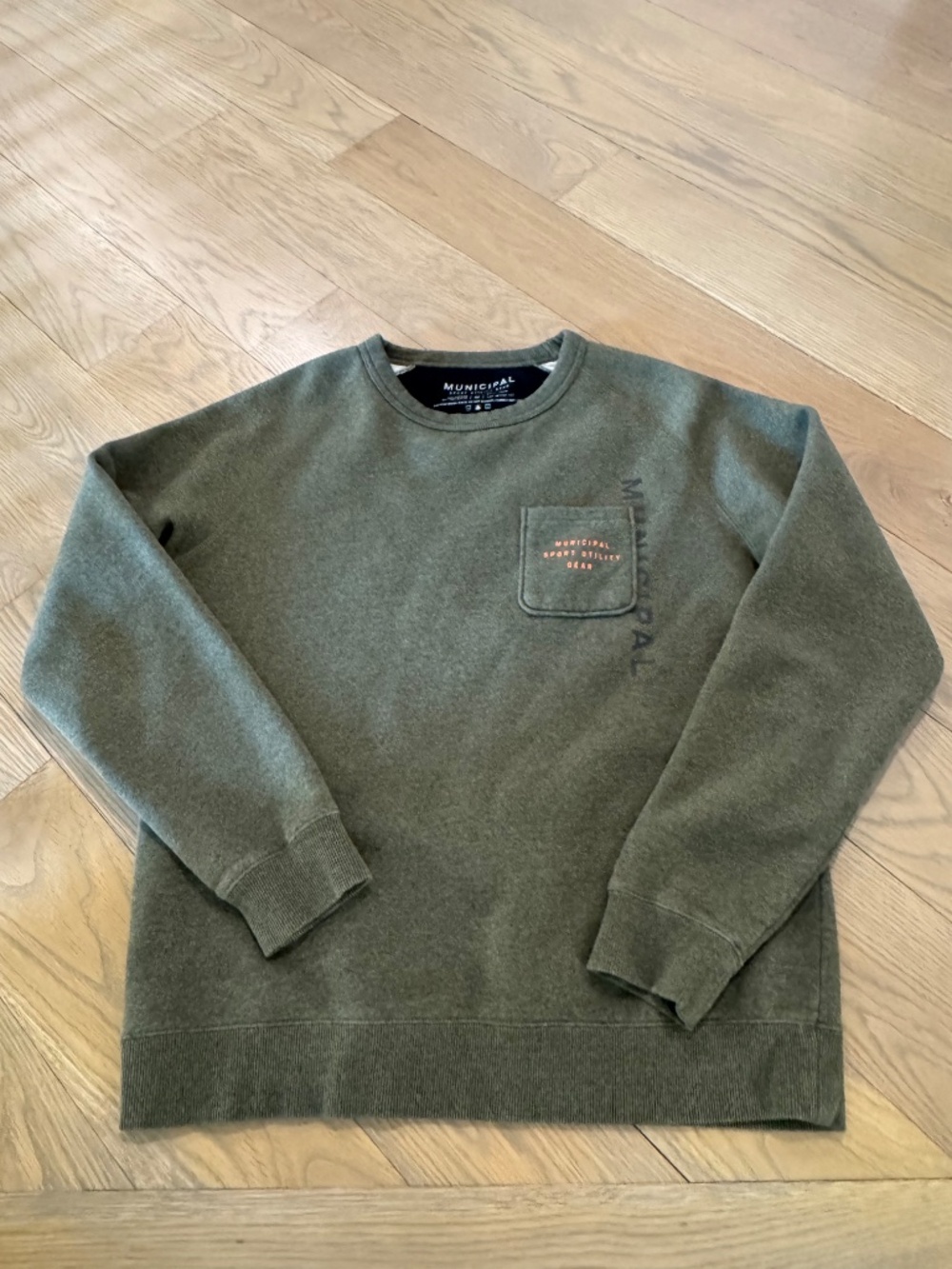 Municipal Sport Utility Gear Green Cotton Polyester Fleece Crewneck Sweatshirt M